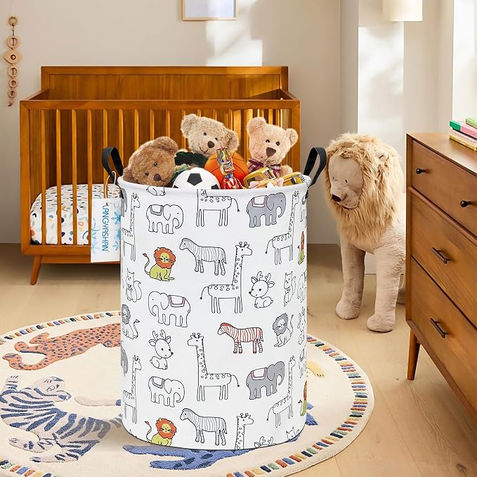 LANGYASHAN Laundry Basket Canvas Fabric Collapsible Organizer Basket - Image 5