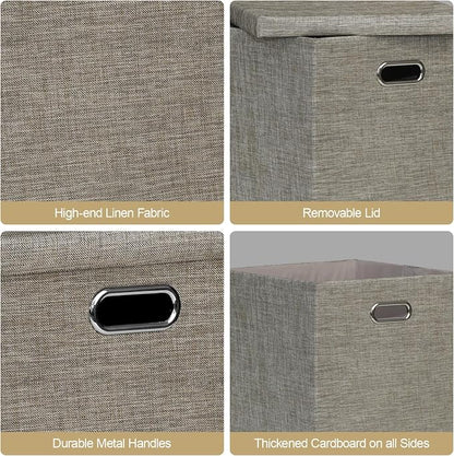 Posprica Storage Bins with Lids, 13×13×13 Foldable Storage Cube Baskets Boxes - Image 3