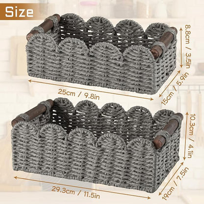 Storage Basket Wicker Baskets for Organizing Toilet Paper Storage Basket for - Image 7