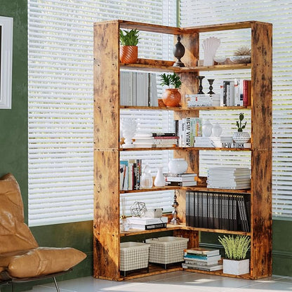 IRONCK Corner Bookshelf, Bookshelves 6 Tiers - Image 2