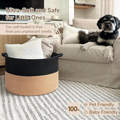INDRESSME XXXLarge Cotton Rope Basket Woven Baby Laundry Basket Blanket Baskets - Image 6