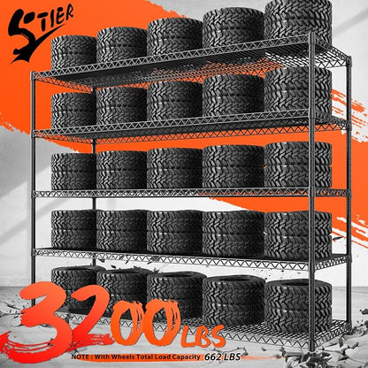 REIBII Storage Shelves 3200 LBS Capacity Wire Shelving - Image 4