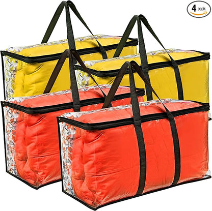 4 Pack Clear Large Moving Bags, Heavy Duty Storage Bags, College Totes by Vitalup