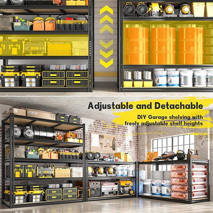 48" W Garage Shelving Heavy Duty 2800LBS Garage Storage Shelves, 5 Tier - Image 6