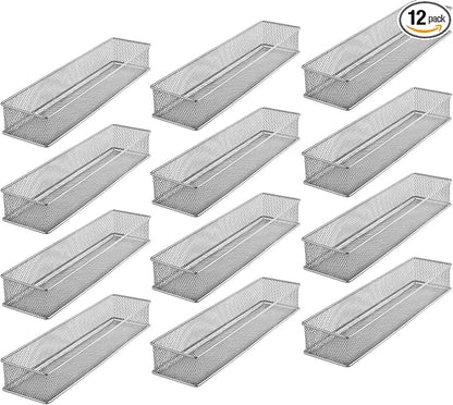 YBM HOME Silver Mesh Drawer Cabinet and or Shelf Organizer Bins, School Supply by YBMHome