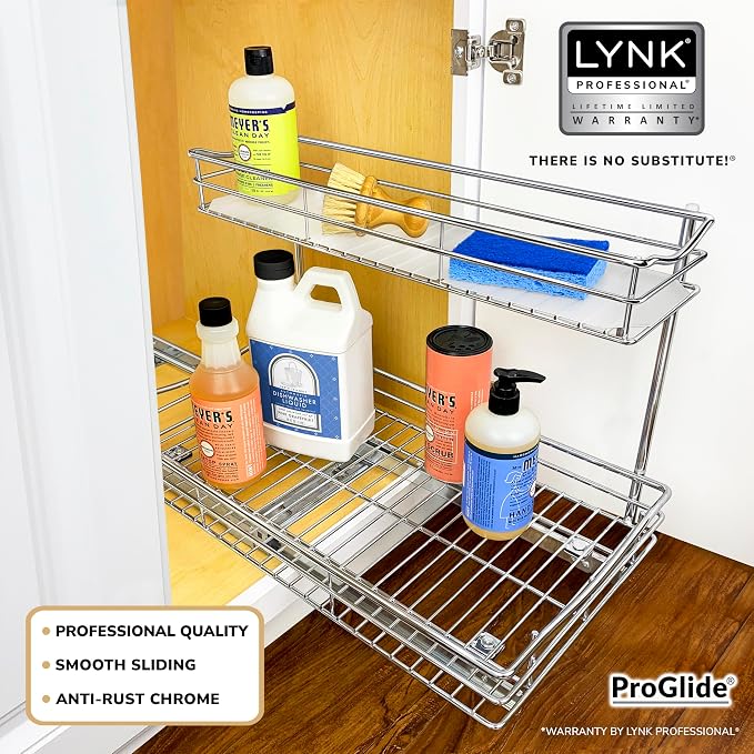 LYNK PROFESSIONAL® Pull Out Under Sink Kitchen Cabinet Organizer - Image 2