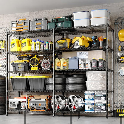 5 Tier Storage Shelving Unit Metal Shelves 70" W Wire Shelving, 70.8" H x 70.4" - Image 5