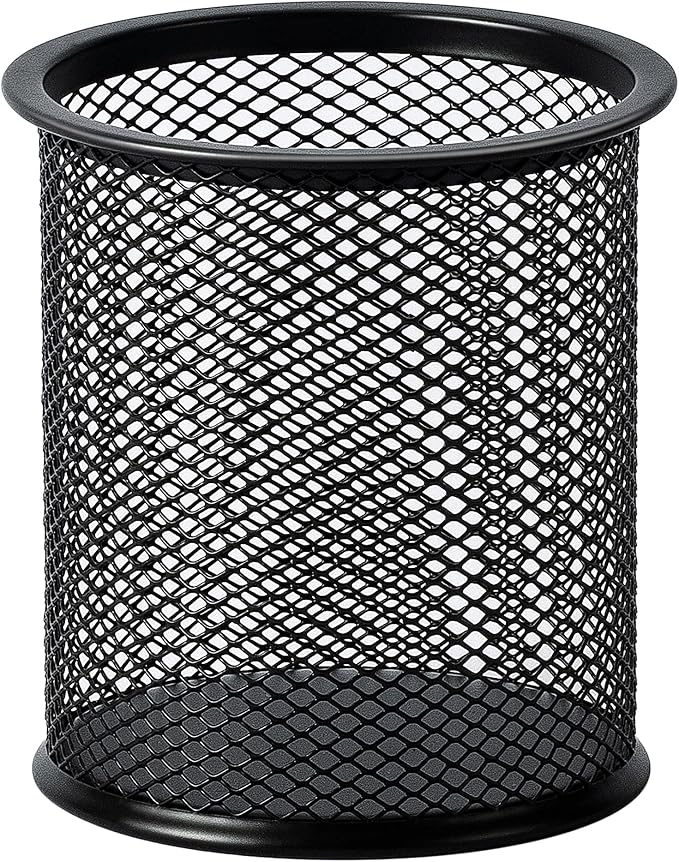 Amazon Basics Wire Mesh Pen Cup, Office Caddy Storage, ‎3.7" x 3.3" by AmazonBasics