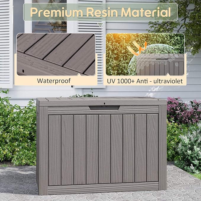 Outdoor Storage Box, Weather-Resistant Resin Deck Box - Image 3