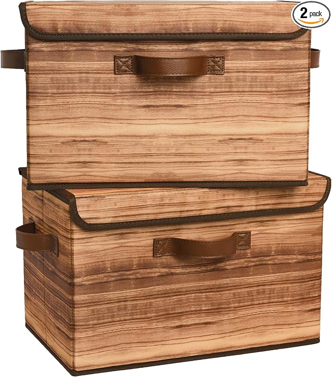 GRANNY SAYS Storage Boxes with Lid, Fabric Storage Bins with Lids, Decorative by GRANNYSAYS