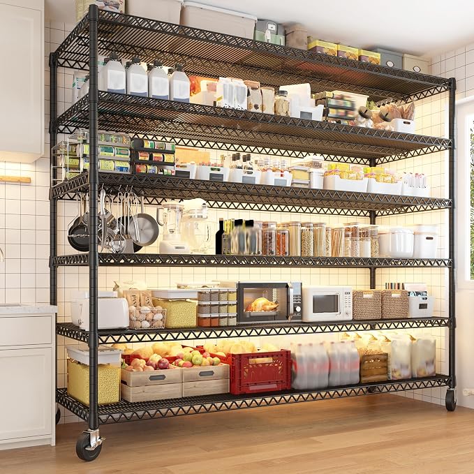 REIBII 82.6" H*60''W*17.7" D Steel Heavy Duty Wire Shelving - Image 2