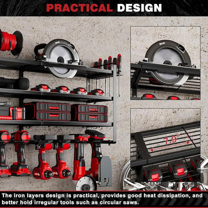 48" Large Power Tools Organizer Wall Mount, 12 Drill Holder - Image 5