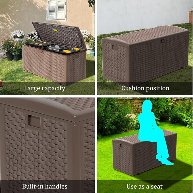 180 Pro Gallon Waterproof Outdoor Storage Bin Resin Deck Box - Image 7
