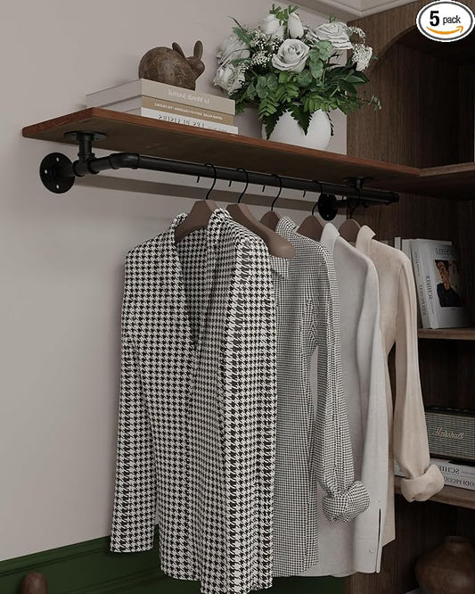 Clothes Rack 42in, Wall Mounted Garment Rack by INDUSTRIALSHELVESDESIGN