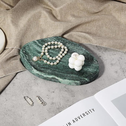 Koville Green Marble Cloud Shape Vanity Tray, Serving Stone Key Tray - Image 7