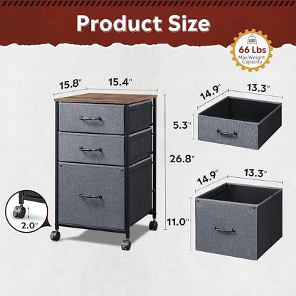 DEVAISE Mobile File Cabinet, Rolling Printer Stand - Image 3