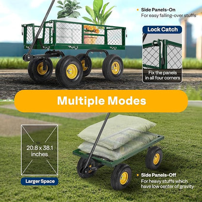 VIVOHOME Heavy Duty 880 Lbs Capacity Mesh Steel Garden Cart Folding Utility - Image 5