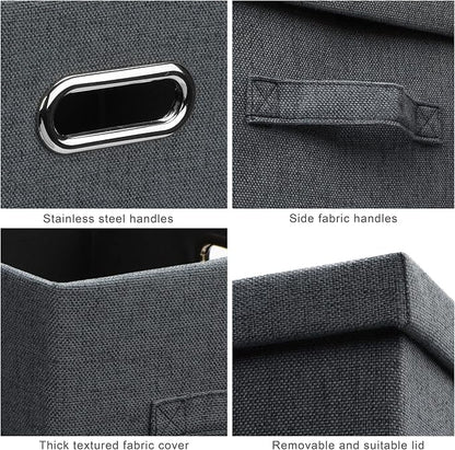 Medium 15" 21 Quart Collapsible Stackable Storage Bins - Image 7