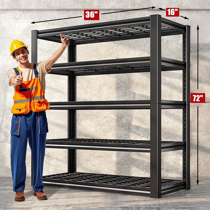 REIBII Garage Shelving 3000LBS, Heavy Duty Storage Shelves, Adjustable - Image 3