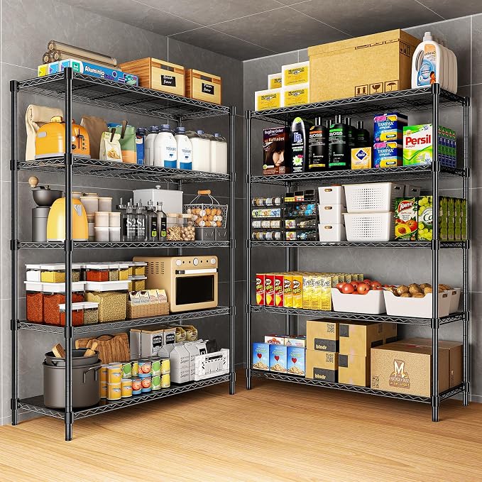 48" W Storage Shelves 5-Tier Wire Shelving, 1875LBS Adjustable Metal Shelving - Image 8