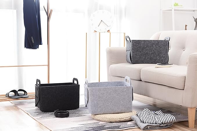 Storage Basket Felt Storage Bin Collapsible& Convenient Box Organizer - Image 6