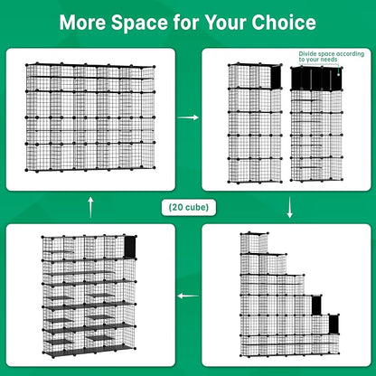 Wire Cube Storage Organizer, 20 Cubes Converted into 23 Cubes, Sturdy Metal - Image 4