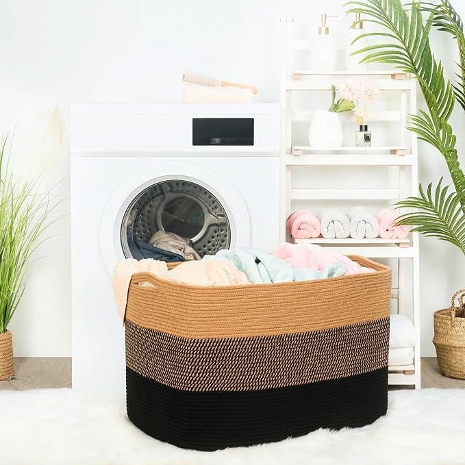 MINTWOOD Design 112L Extra Large Blanket Basket Holder Living Room, Pool Towels - Image 2