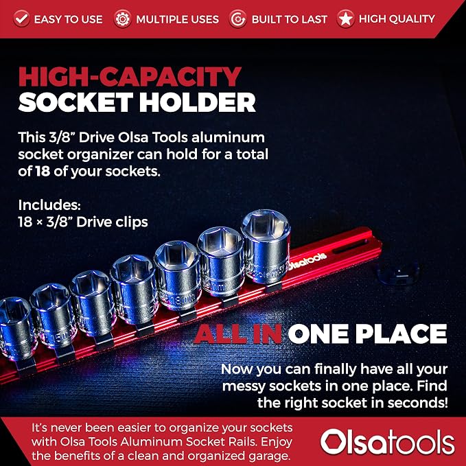 Olsa Tools 3/8-Inch Drive Aluminum Socket Organizer - Image 2