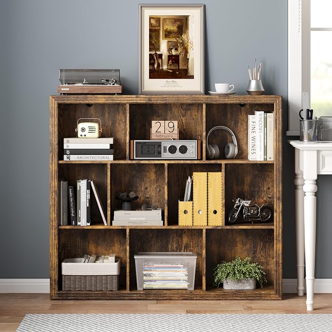 Book Shelf with 10-Cube, 43” Wide Bookshelf with Anti-Tip Device, 38” Tall Open - Image 3