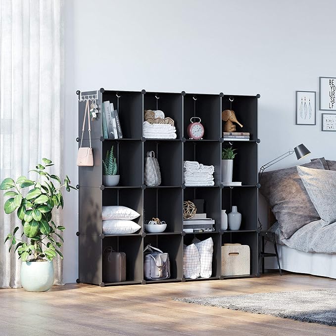 C&AHOME Cube Storage Organizer, 16-Cube Shelves Units, Plastic Storage Cubes - Image 4