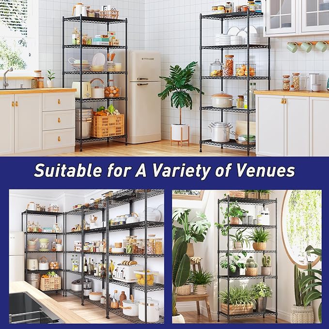 59.4" H x 21.5" W x13.6 D 5-Tier Storage Shelves 1010LBS Wire Shelving - Image 9