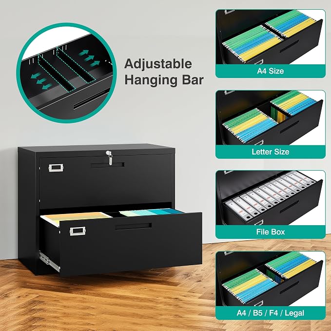 SISESOL 2 Drawer Lateral File Cabinet - Image 5