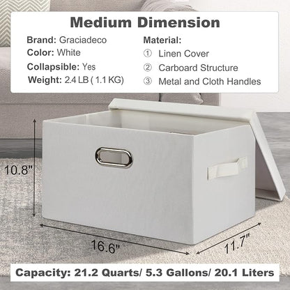 Medium 15" 21 Quart Collapsible Stackable Storage Bins - Image 2