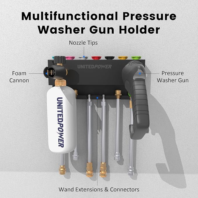 UNITEDPOWER Pressure Washer Gun Holder，Wall Mount Foam Cannon Holder，Tool - Image 3