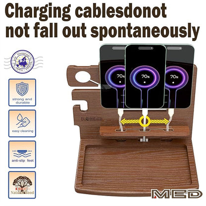 MED Wood Phone Docking Station – Nightstand Desk Organizer - Image 5