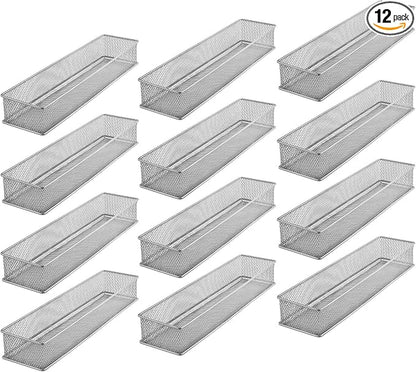 YBM HOME Silver Mesh Drawer Cabinet and or Shelf Organizer Bins, School Supply by YBMHome
