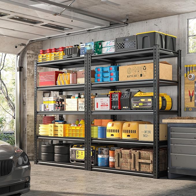 REIBII 72'' Storage Shelves 2050LBS Garage Shelving Heavy Duty 5-Tier Metal - Image 7