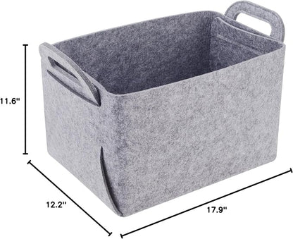 Storage Basket Felt Storage Bin Collapsible& Convenient Box Organizer - Image 8