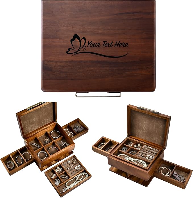 Shanik Wooden Jewelry Box for Women – Elegant Organizer by WORLDOFSHANIK