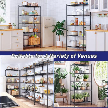 Storage Shelves Adjustable Metal Shelving Unit 5 Tier Wire Shelving, 1010LBS - Image 8