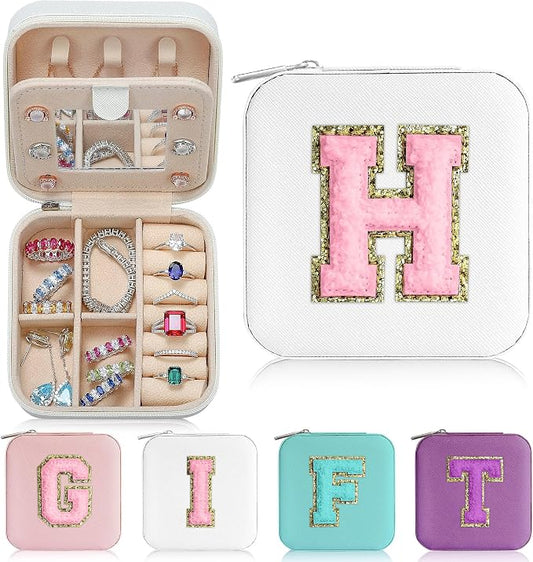 Parima Jewelry Case for Women Girls, H Initial Jewelry Boxes | Small Jewelry by PARIMA