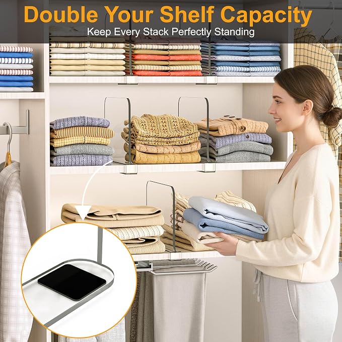 OKPOW Shelf Dividers for Closet Organization - Image 3