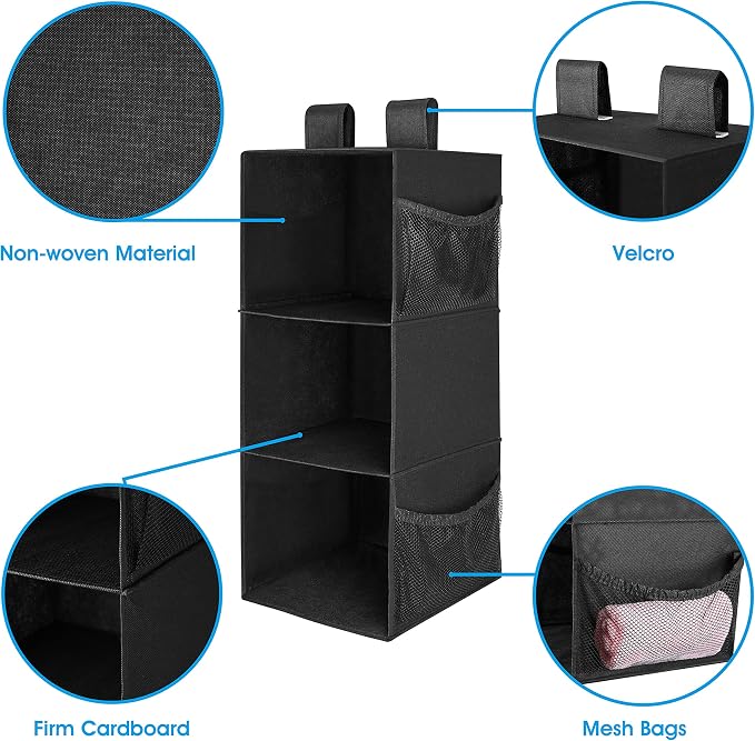 MAX Houser 3-Shelf Hanging Closet Organizer, Hanging Sweater Organizer - Image 4