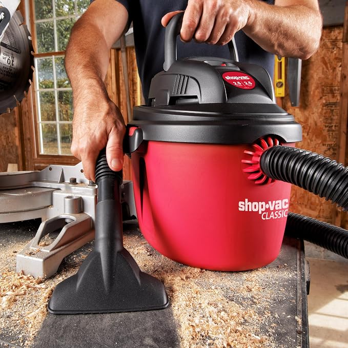 Shop-Vac 2.5 Gallon 2.5 Peak HP Wet/Dry Vacuum, Portable Compact Shop Vacuum - Image 7