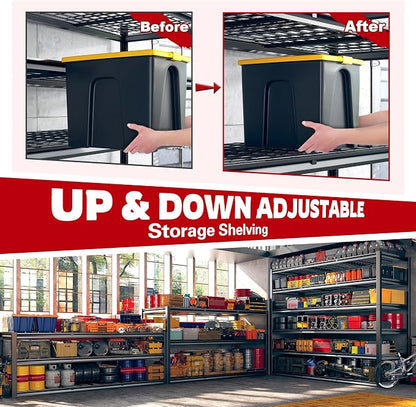 REIBII 60" W Garage Shelving, 3000LBS Metal Shelving Units, 6 Tier Storage - Image 6