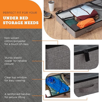 storageLAB Under Bed Storage Containers, Low Profile Underbed Organizers - Image 5