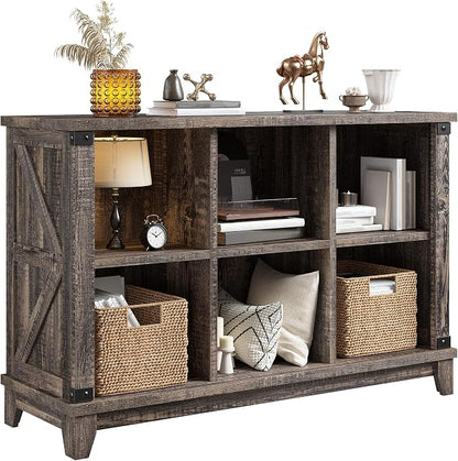 EnHomee 6 Cube Storage Organizer Bookshelf, Wood Cube Shelf Bookcase by EnHomee