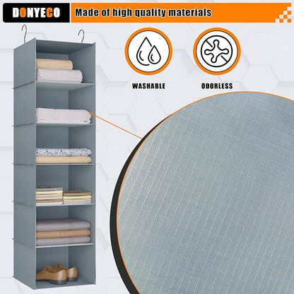 Hanging Closet Organizer and Storage 6-Shelf, Easy Mount Foldable Hanging - Image 4