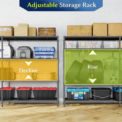 RRomorgniz 52.4W Wire Shelving Rack, 4Tier Metal Shelving Unit, 1120LBS Heavy - Image 5