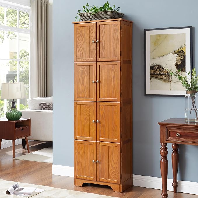 72" Tall Farmhouse Storage Cabinet, 4 Tier Kitchen Pantry Cabinet - Image 8
